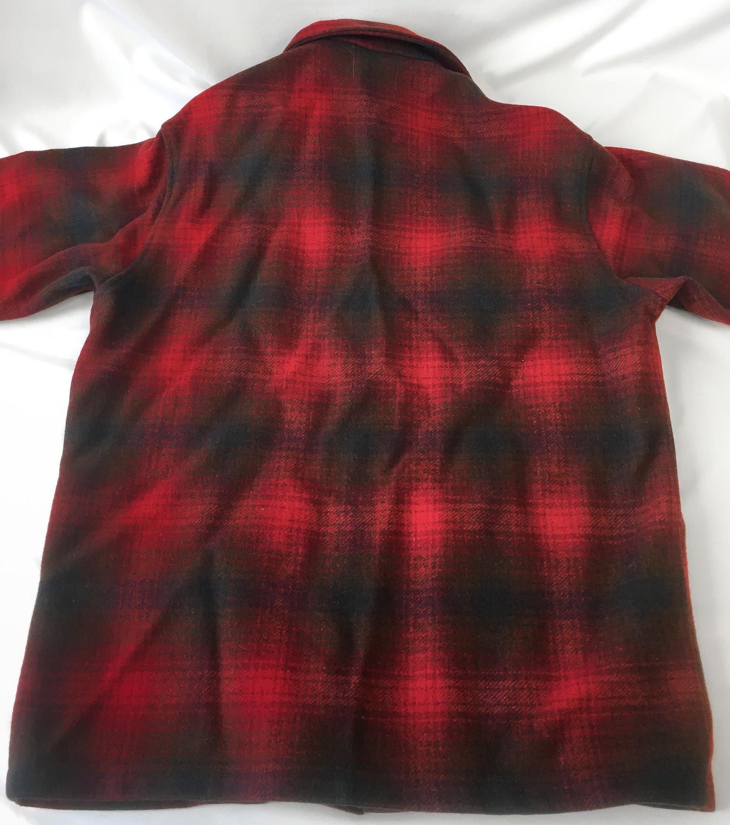 Vintage 70s Pendleton Red/Blue/Brown Plaid Wool Jacket, Men's Sz. M