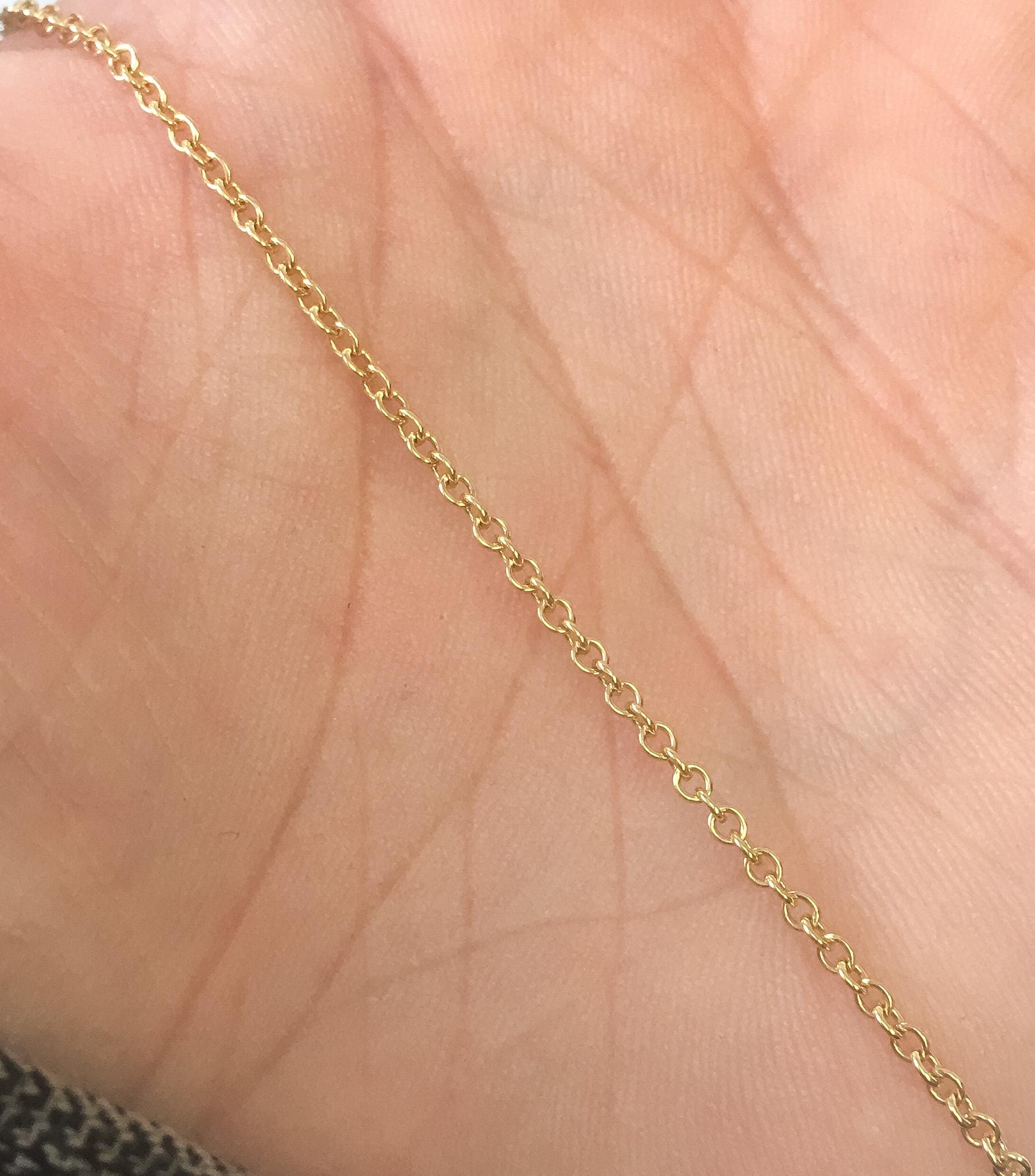 14K Italy Yellow Gold Cable Link Chain Necklace, Roughly 18", Roughly 1.5mm Width, Simple Everyday Layering Chain Necklace