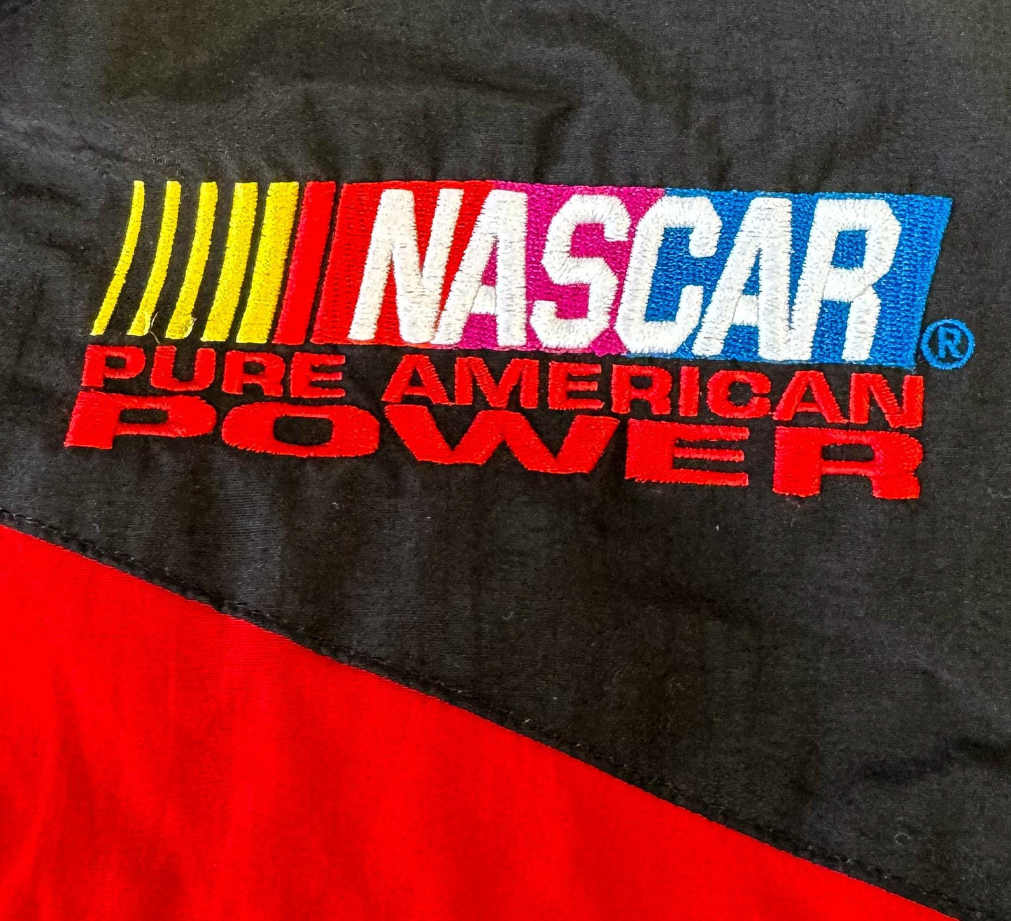 Vintage Style Chase Authentics NASCAR Black Windbreaker Jacket, Mens Sz. XL