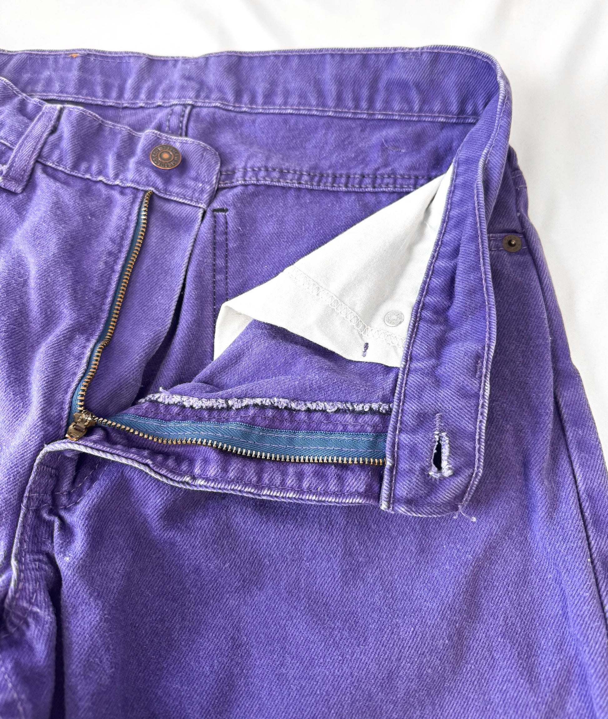 Vintage 70s Levi's Orange Tab 560 Purple High Rise Tapered Jeans, 30" x 31"