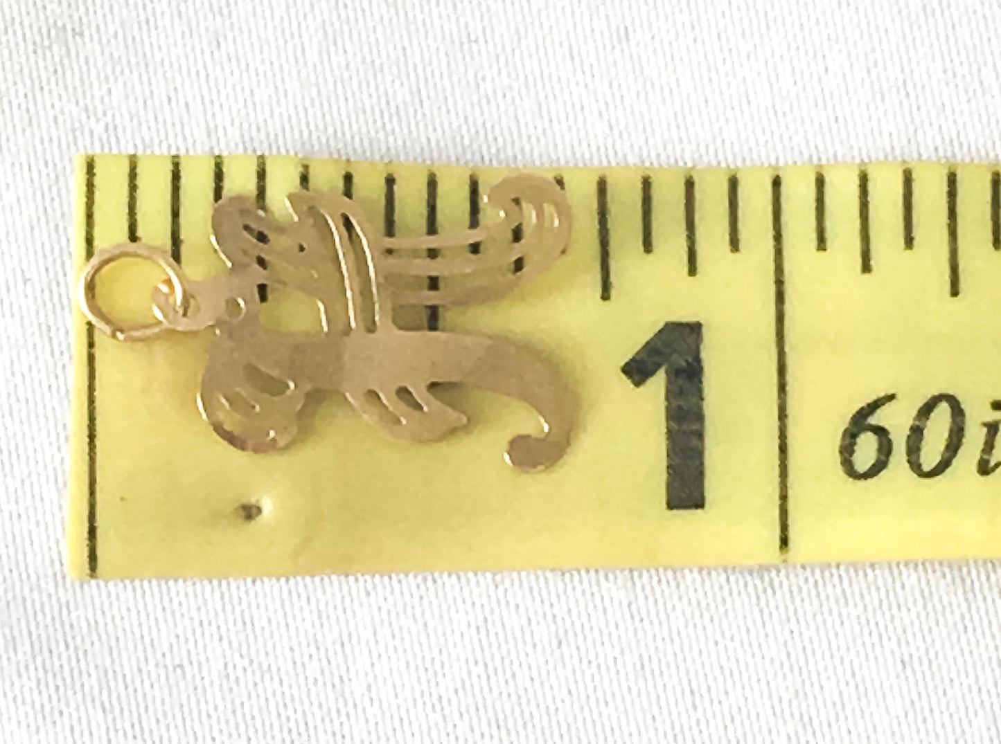 Vintage 14K 'H' Cursive Initial Monogram Pendant, Simple Dainty Everyday Minimalist Pendant