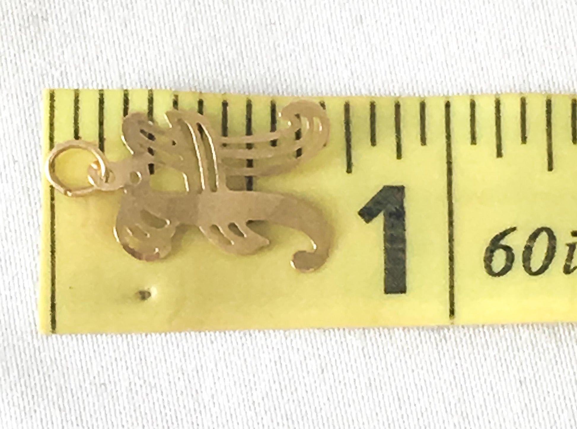 Vintage 14K 'H' Cursive Initial Monogram Pendant, Simple Dainty Everyday Minimalist Pendant