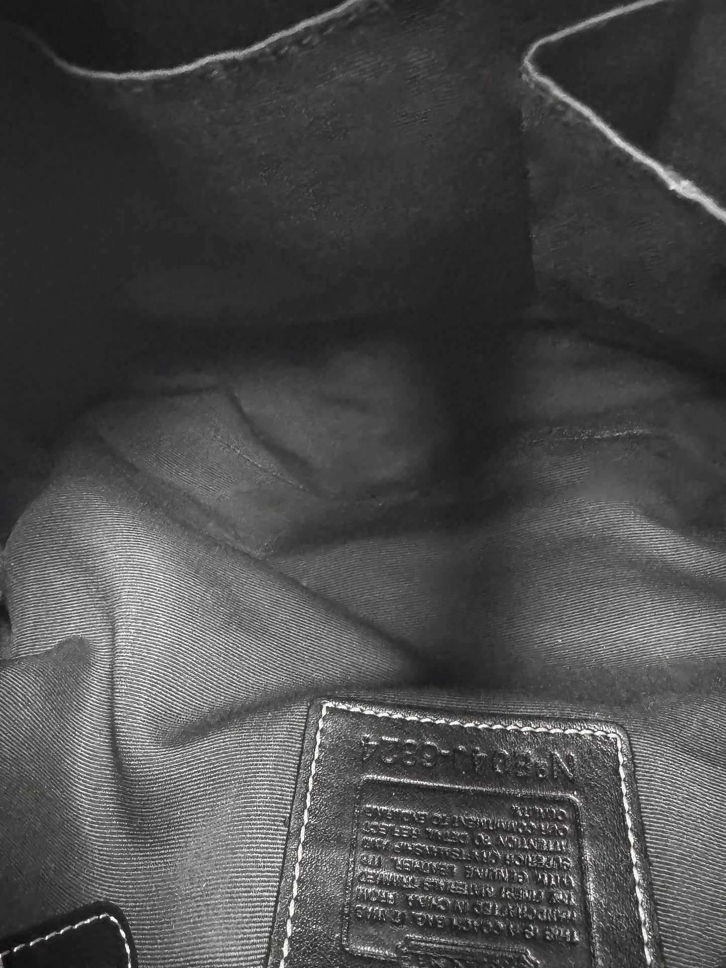 Y2K 00s Coach Signature Hamilton Black Monogram Hobo Canvas Leather Medium Shoulder Bag, Style 6824