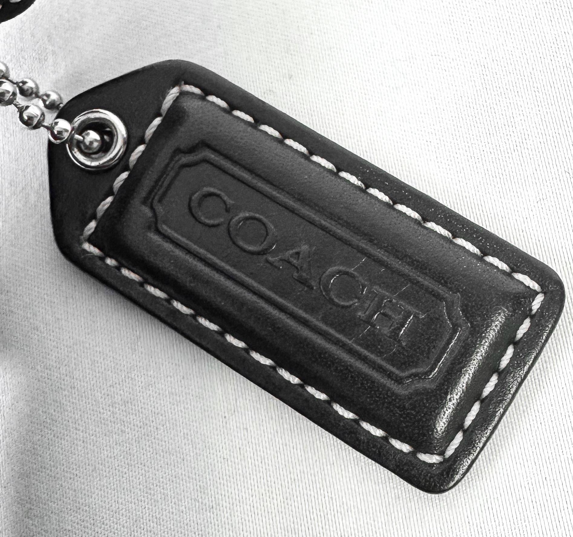 Y2K 00s Coach Signature Hamilton Black Monogram Hobo Canvas Leather Medium Shoulder Bag, Style 6824