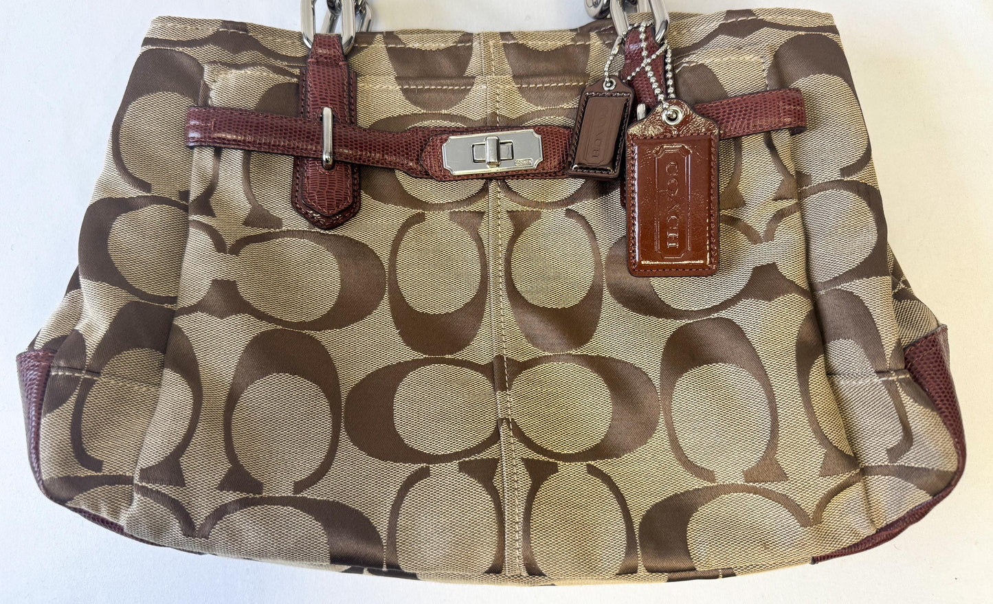 Y2K 00s Coach Chelsea Signature Jayden Carryall Satchel Shoulder Tote Bag Style 17806