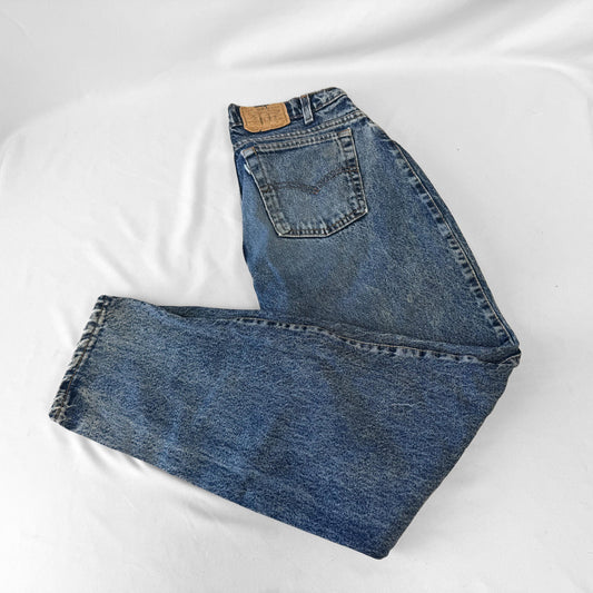 Vintage 90s Levi's Medium Acid Wash High Rise Cinched Tapered Mom Jeans, 30" x 30"