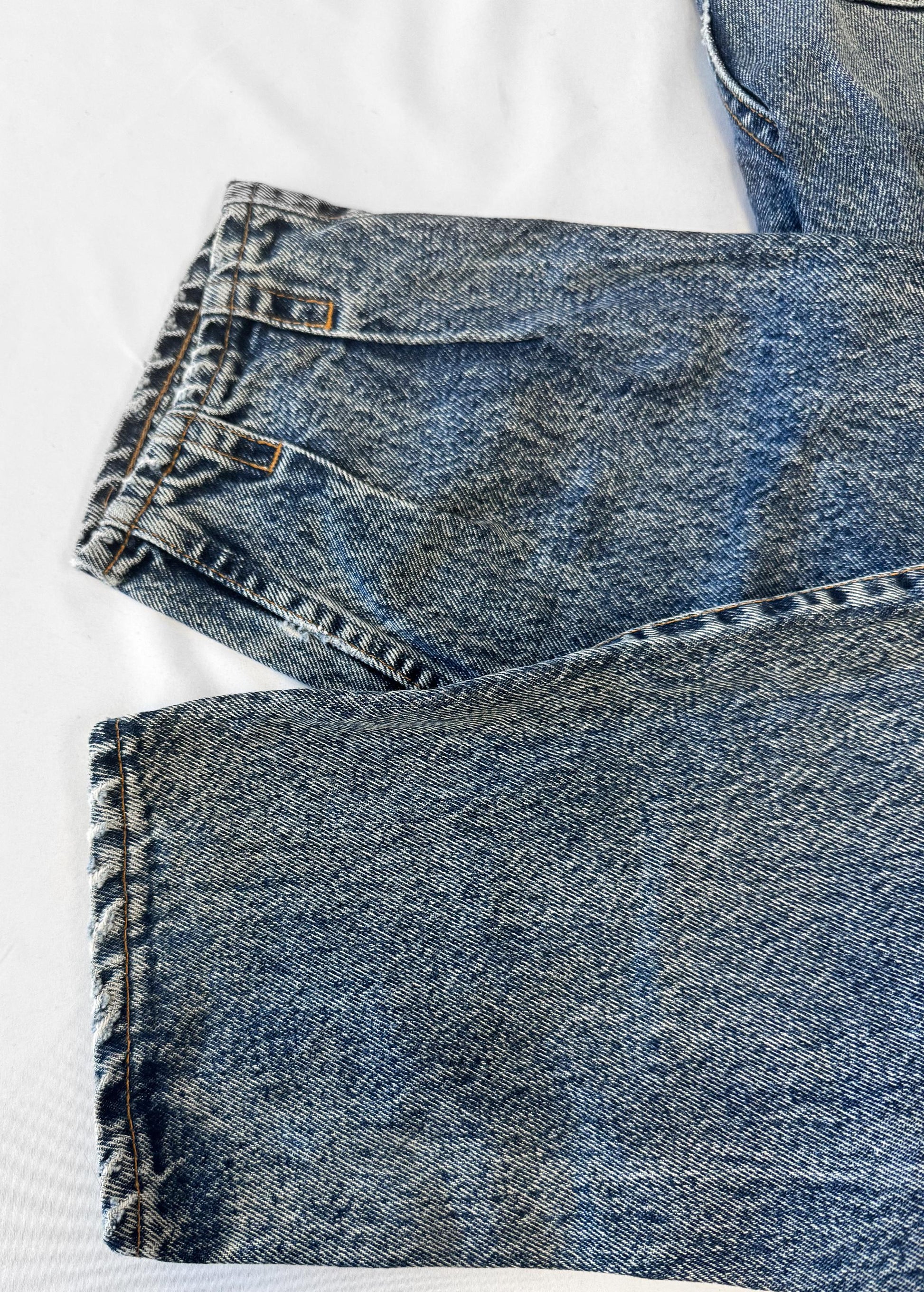 Vintage 90s Levi's Medium Acid Wash High Rise Cinched Tapered Mom Jeans, 30" x 30"