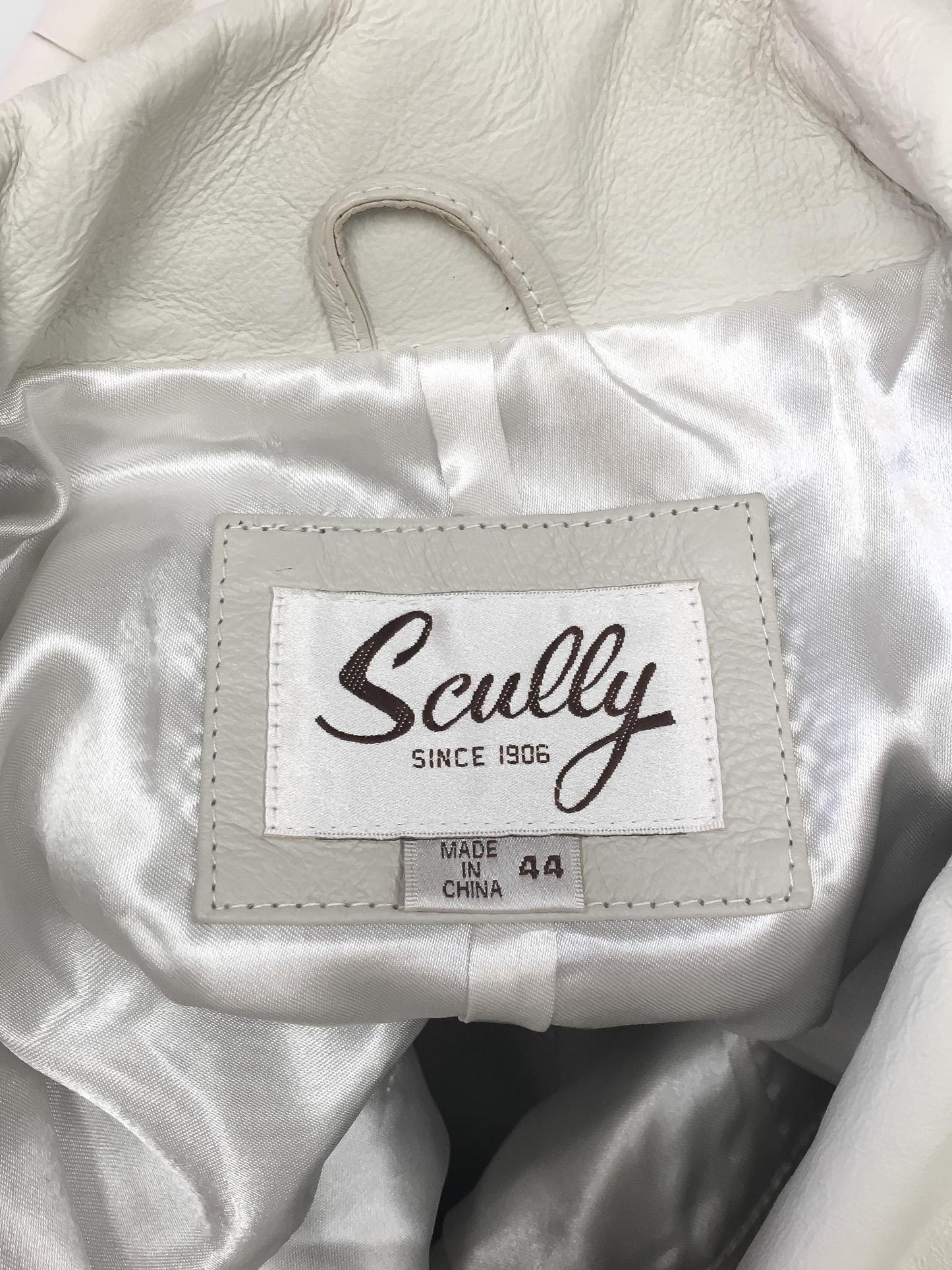 Vintage Scully Off-White Fringe Beaded Leather Jacket, Men's Sz. 44, Unique Statement Western Jacket