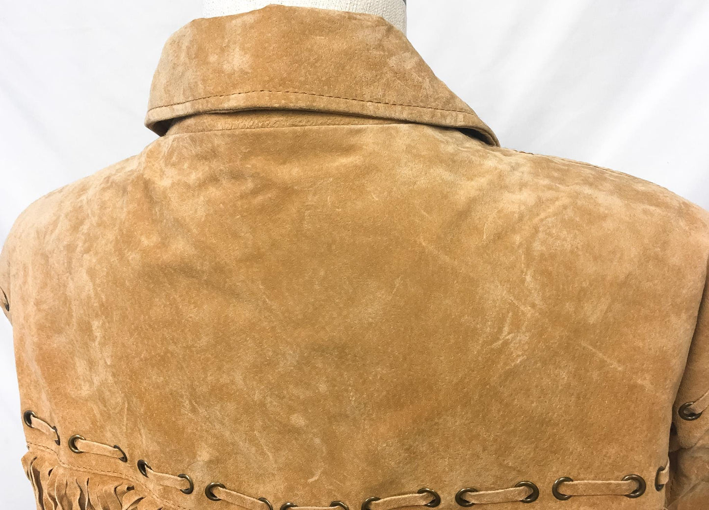 Vintage Scully Brown Tan Leather Suede Fringe Unisex Jacket, Men's Sz. M/L, Western Boho Leather Fringe Jacket