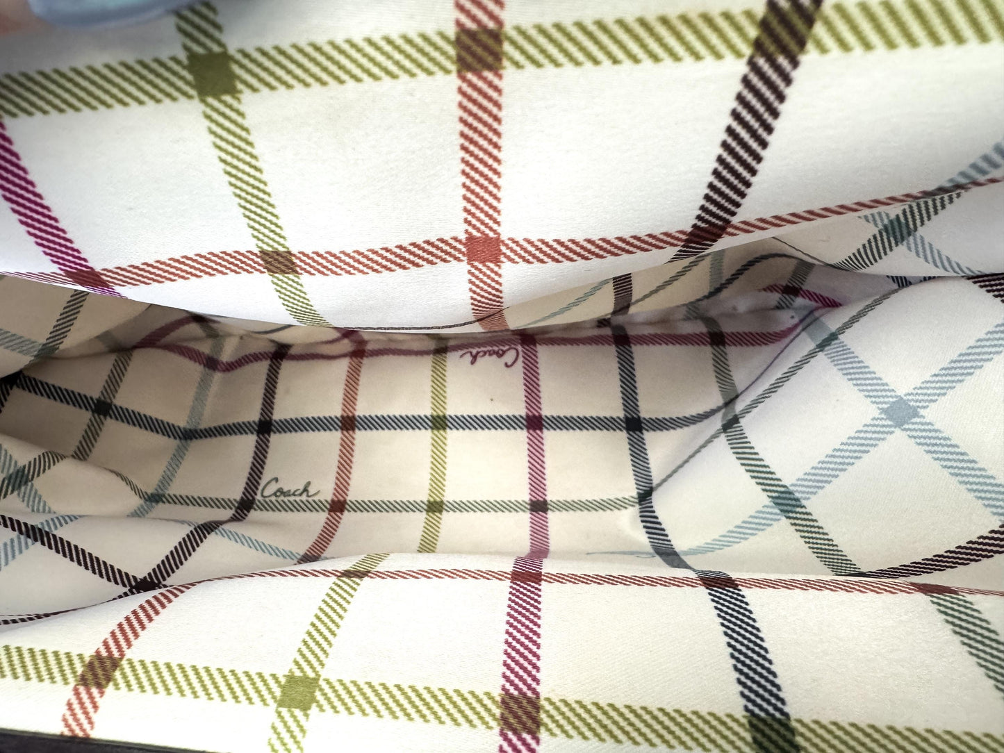 Y2K 00s Coach Ergo Framed Signature Brown Beige Kiss Lock Pleated Shoulder Bag, Style 12232