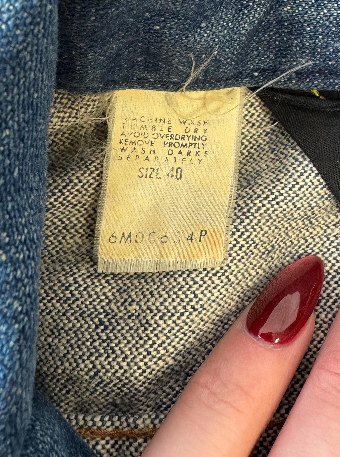 Vintage 70s Wrangler Dark Wash W-Stitch Denim Jean Jacket, Women's Sz. XS/S