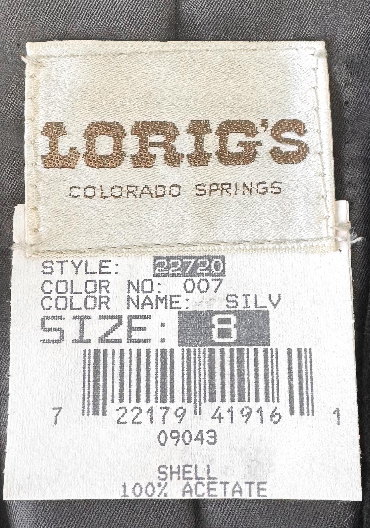 Vintage 90s Lorig's Black Silver Metallic Velvet Paisley Floral Print Blazer, Women's Sz. S