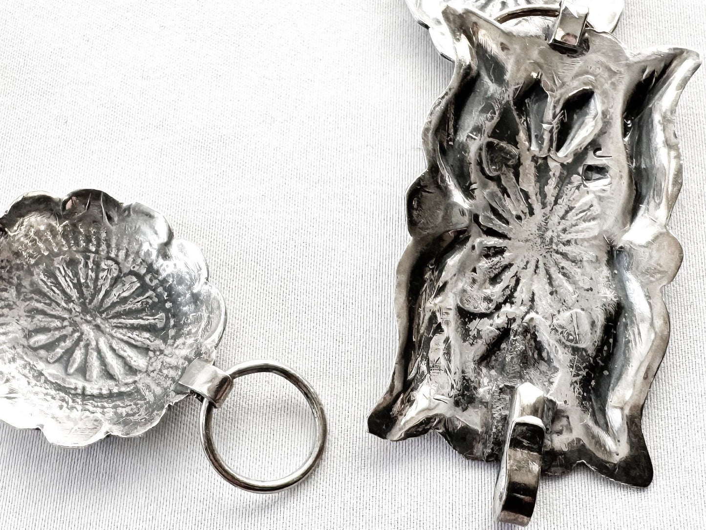 Vintage Silver Toned Mini Concho Adjustable Chain Link Belt, Vintage Western Boho Style Festival Belt