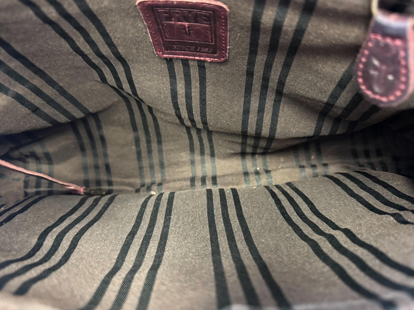 Vintage Style Frye Melissa Distressed Wine Burgundy Tote Handbag