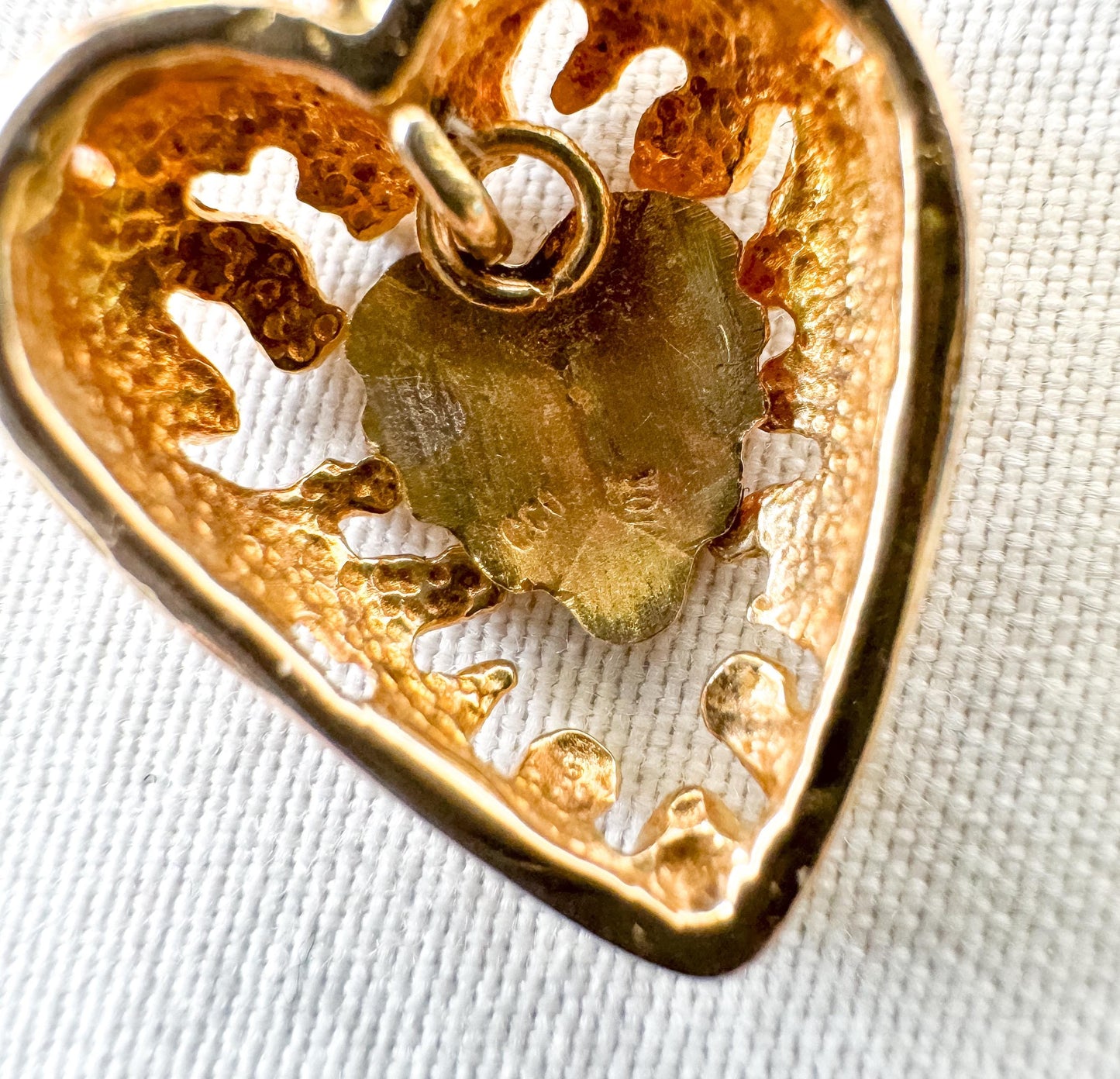 Vintage 10K CCO Black Hills Gold Heart Dangle Leaf Pendant, Vintage Black Hills Gold Jewelry