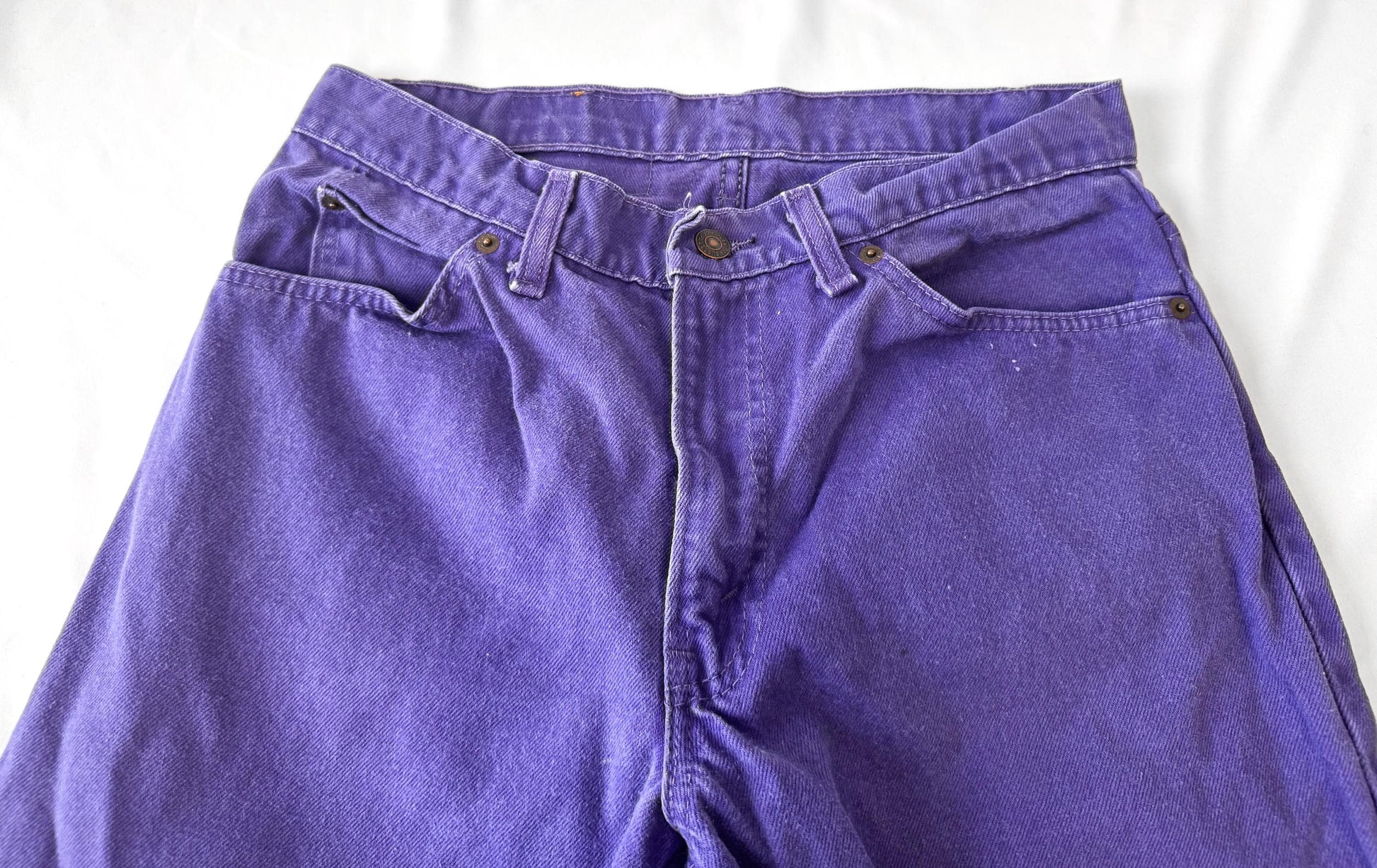 Vintage 70s Levi's Orange Tab 560 Purple High Rise Tapered Jeans, 30" x 31"
