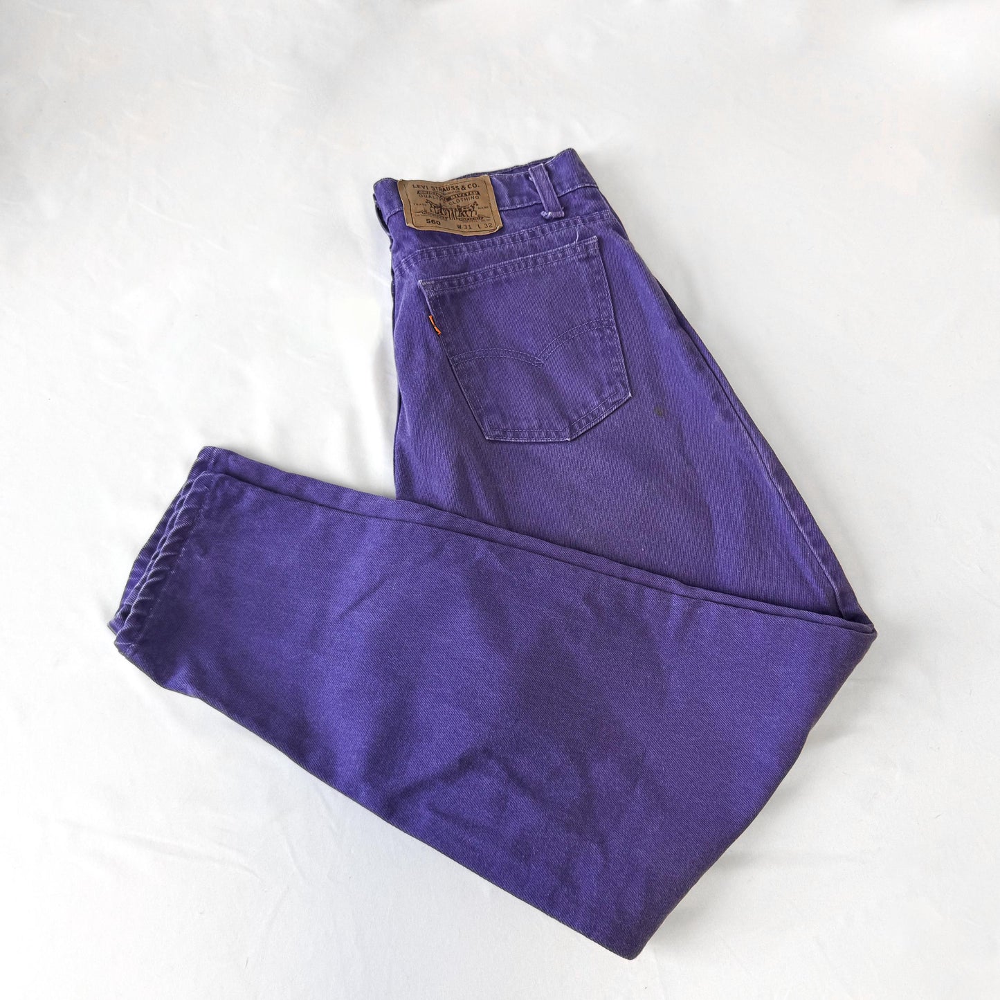 Vintage 70s Levi's Orange Tab 560 Purple High Rise Tapered Jeans, 30" x 31"