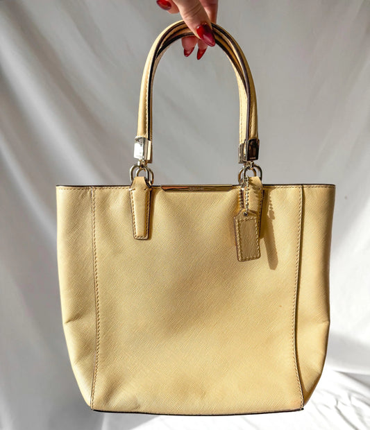 Coach Madison Saffiano Tan Leather Mini Tote Bag Style 29001