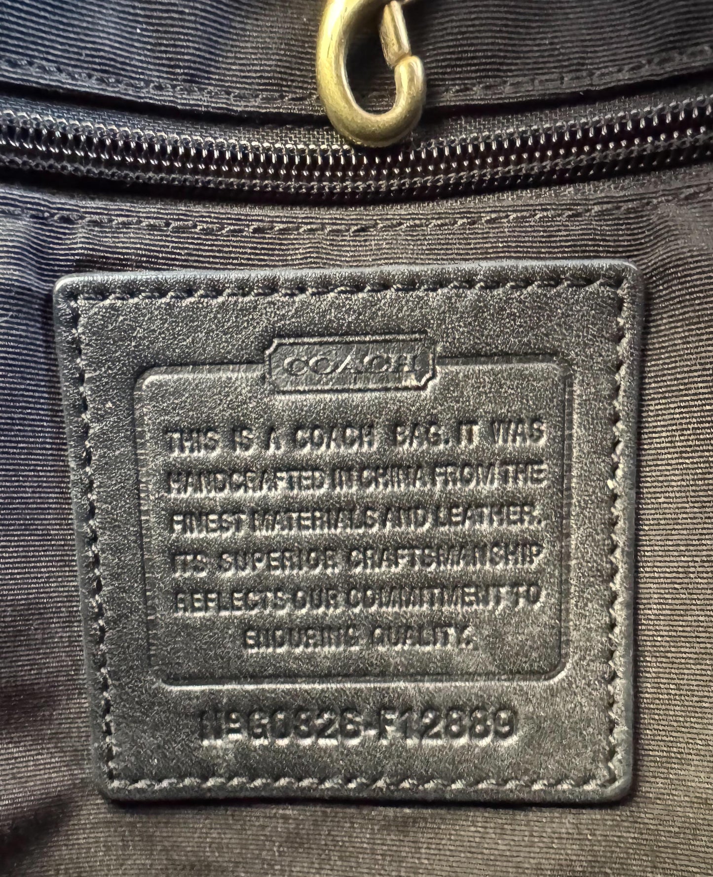 00s Coach Signature Large Legacy Turn Lock Shoulder Bag, Style 12289