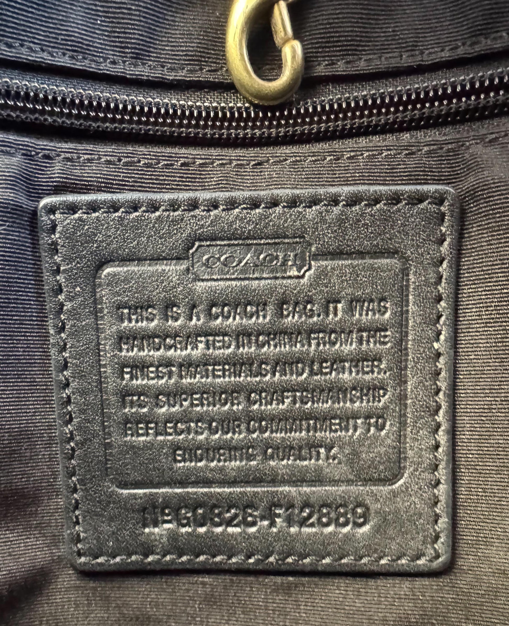 00s Coach Signature Large Legacy Turn Lock Shoulder Bag, Style 12289