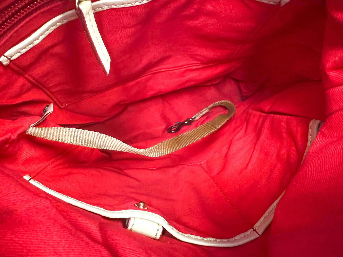 Vintage Dooney and Bourke Light Tan Diptina Medium Toggle Crossbody Bag