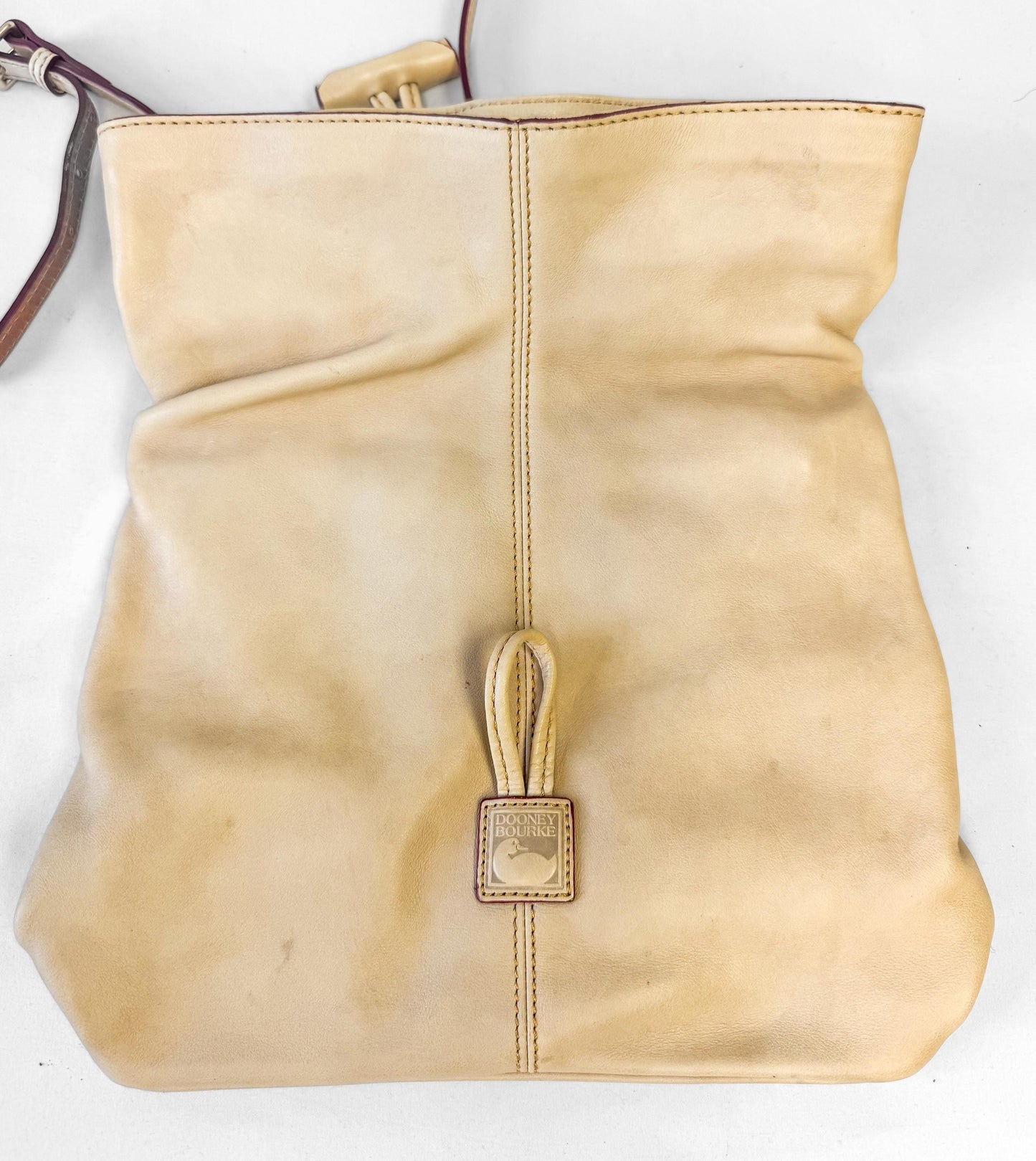 Vintage Dooney and Bourke Light Tan Diptina Medium Toggle Crossbody Bag