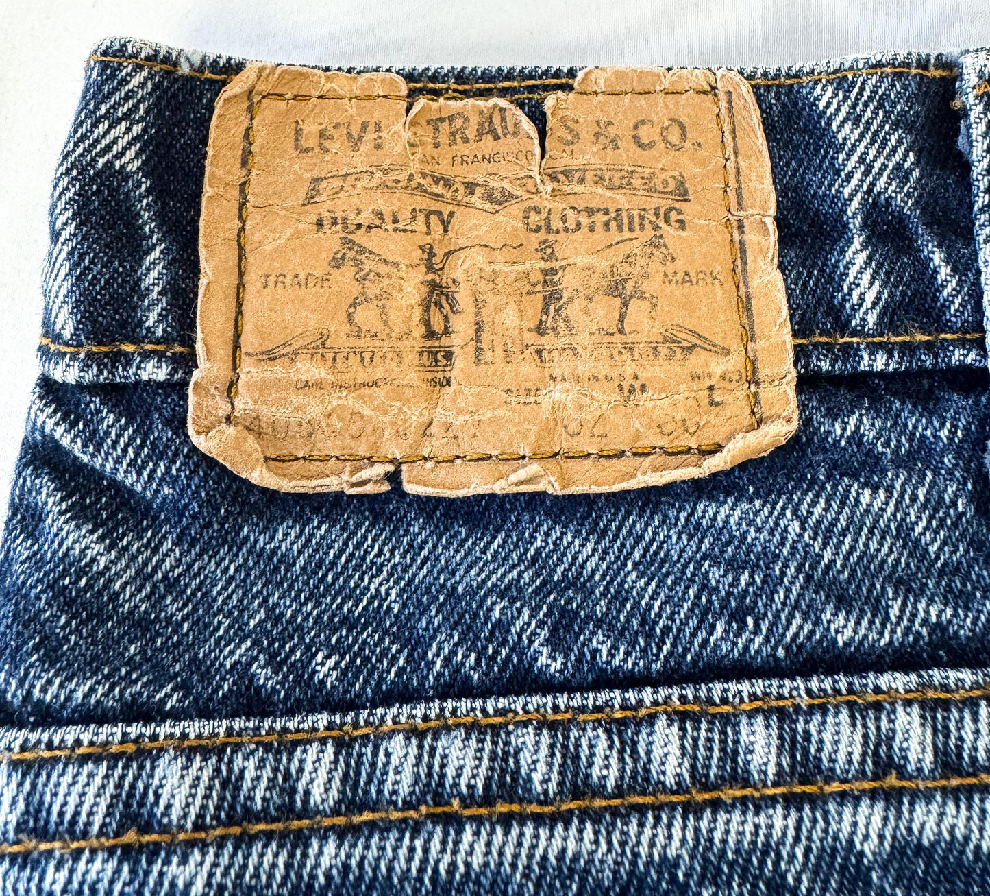 Vintage 90s Levi's Medium Acid Wash High Rise Cinched Tapered Mom Jeans, 30" x 30"