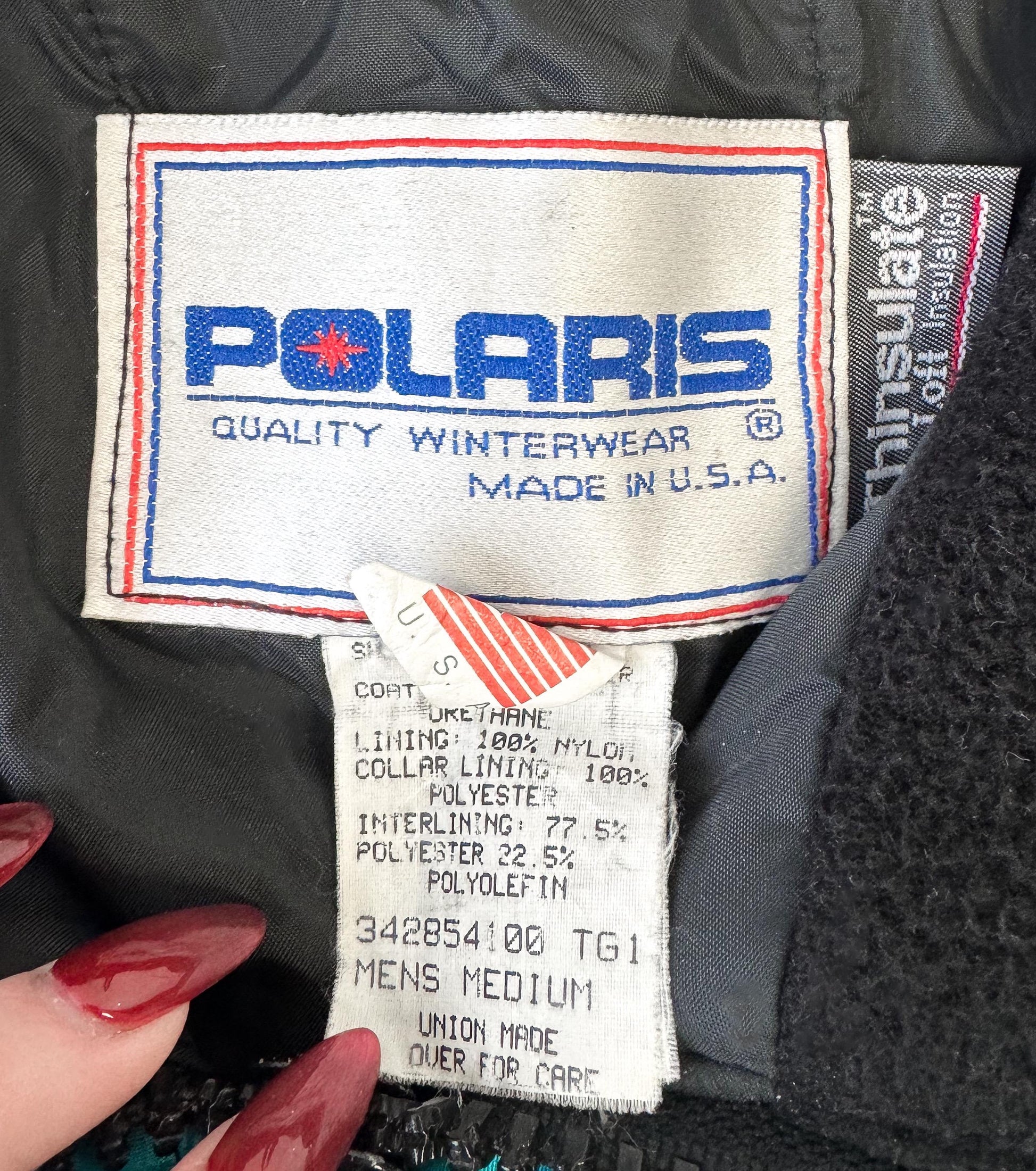 Vintage 90s Polaris Black Blue Purple Iridescent Bomber Jacket, Men's Sz. M, Retro Unisex Jacket