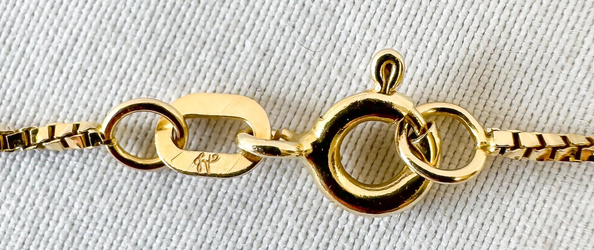 Vintage 14K Italy Yellow Gold Box Chain Necklace, Roughly 19.5", Roughly 1mm, Simple Dainty Everyday Minimalist Chain