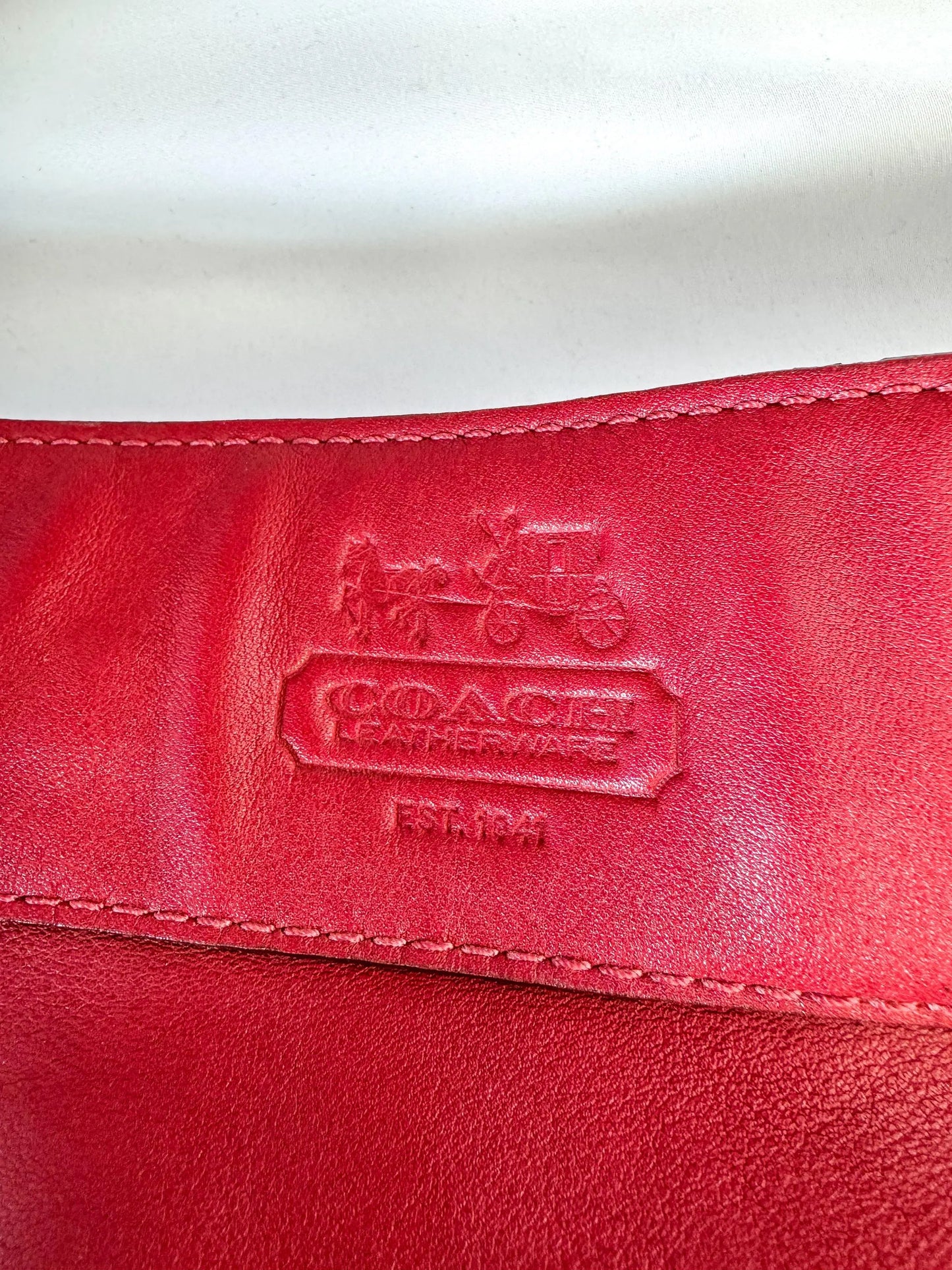 Coach Zoe Red Leather Hobo Shoulder Bag Style 12671