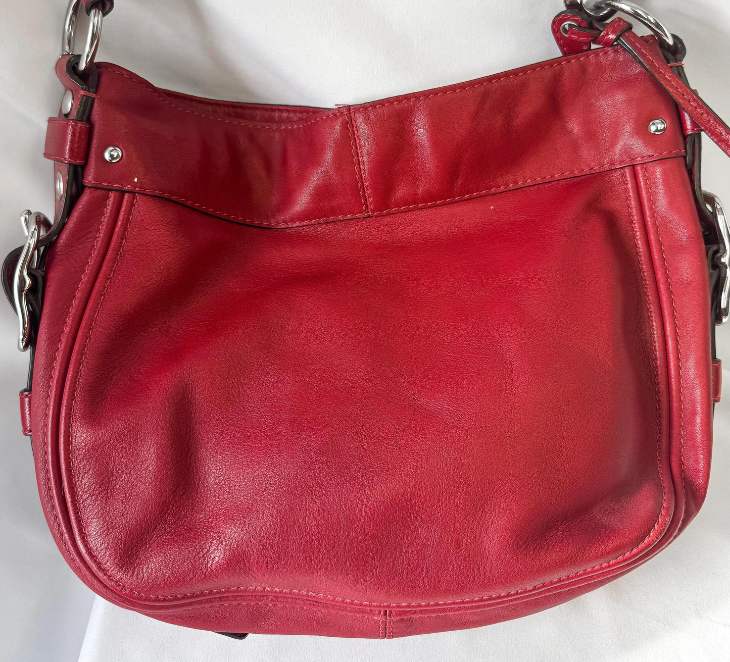 Coach Zoe Red Leather Hobo Shoulder Bag Style 12671