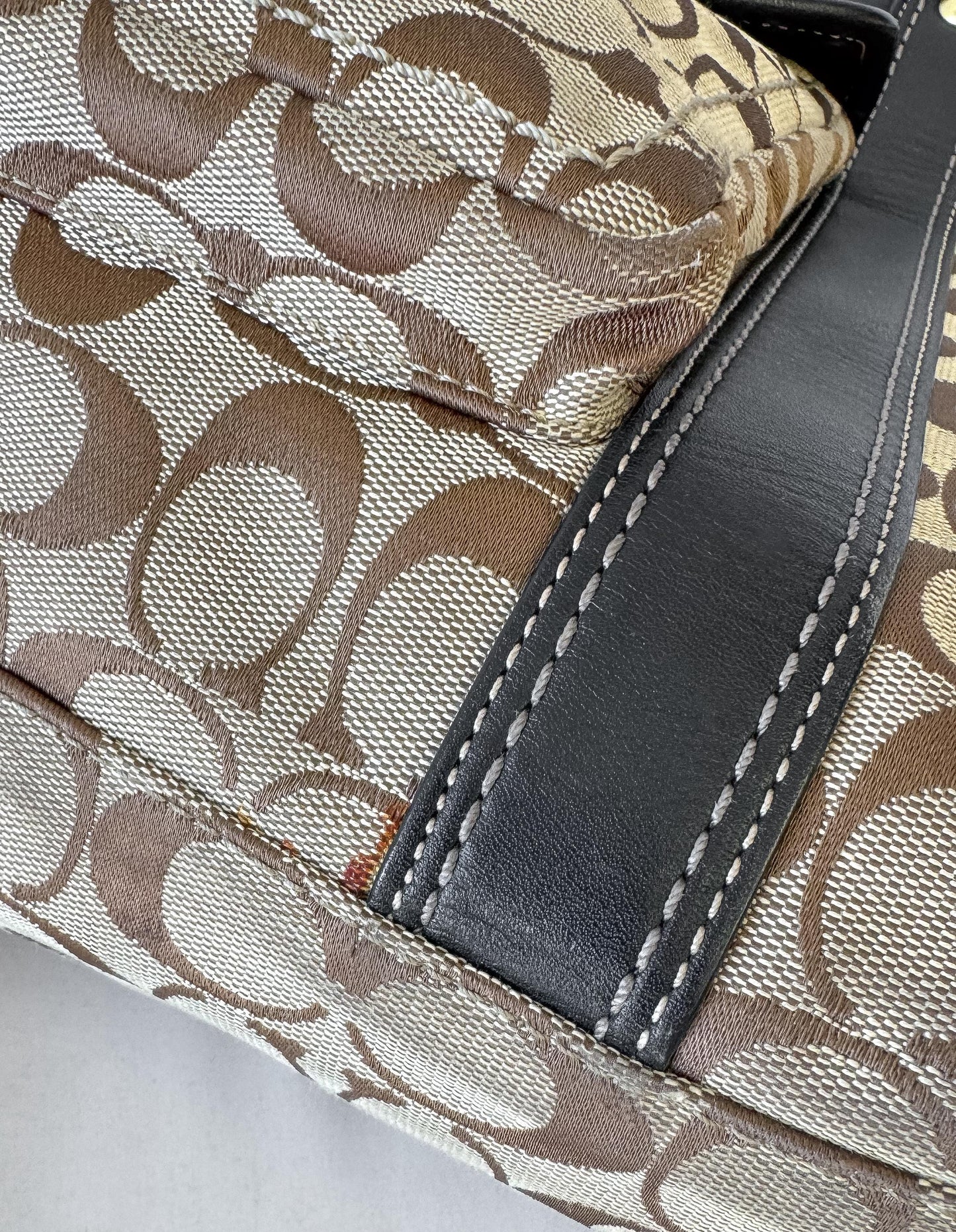 00s Coach Signature Large Legacy Turn Lock Shoulder Bag, Style 12289