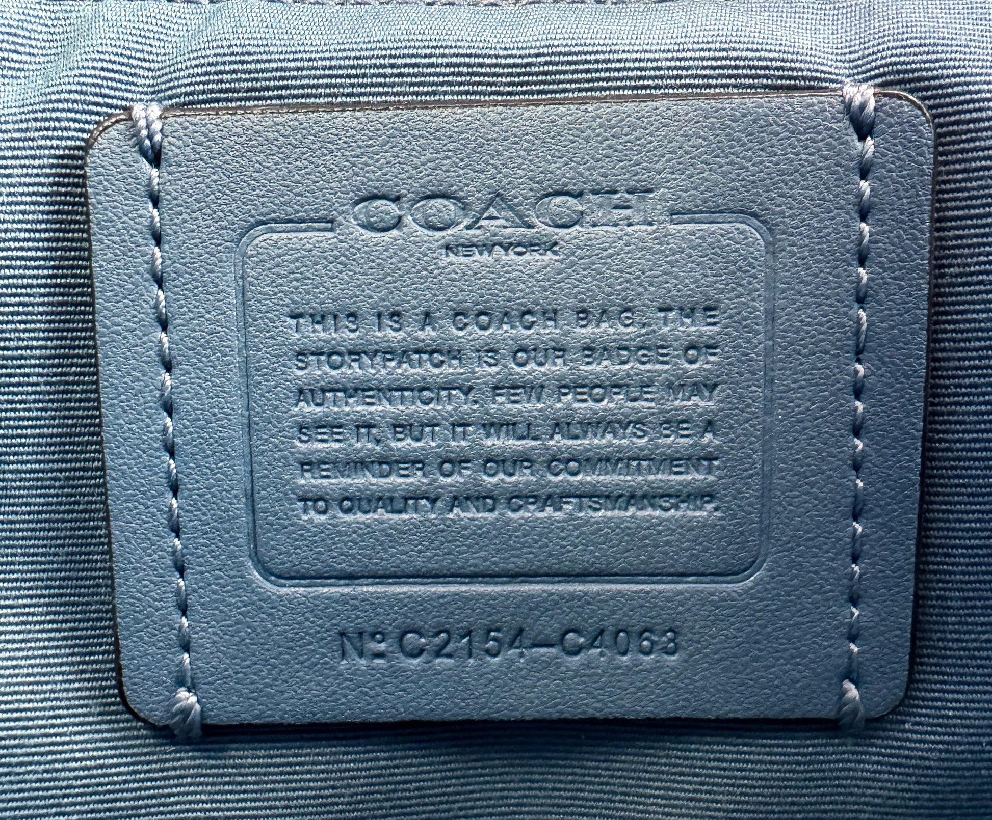 Modern Coach Midnight Blue Horse & Carriage Embossed Pebbled Leather Shoulder Tote Bag, Style C4063