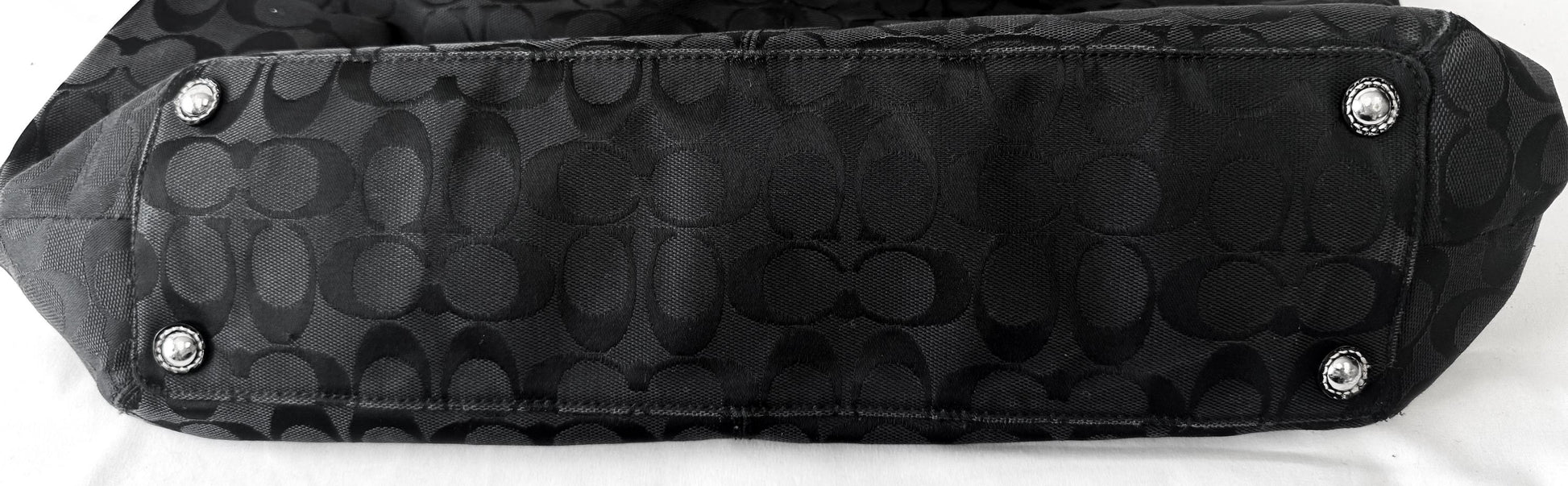 Y2K 00s Coach Black Soho Hampton Pleated Patent Leather Trim Satchel Shoulder Bag, Style 13473