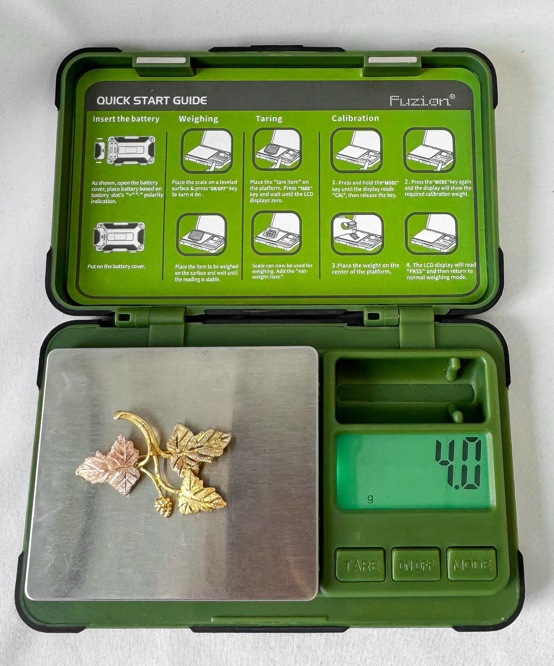 Vintage 12K Black Hills Gold Multi-Tone Leaf Stem Brooch Pin, Vintage Black Hills Jewelry