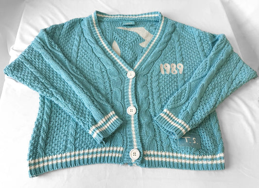 Taylor Swift 1989 Taylor's Version Teal Cardigan, Sz. XS/S