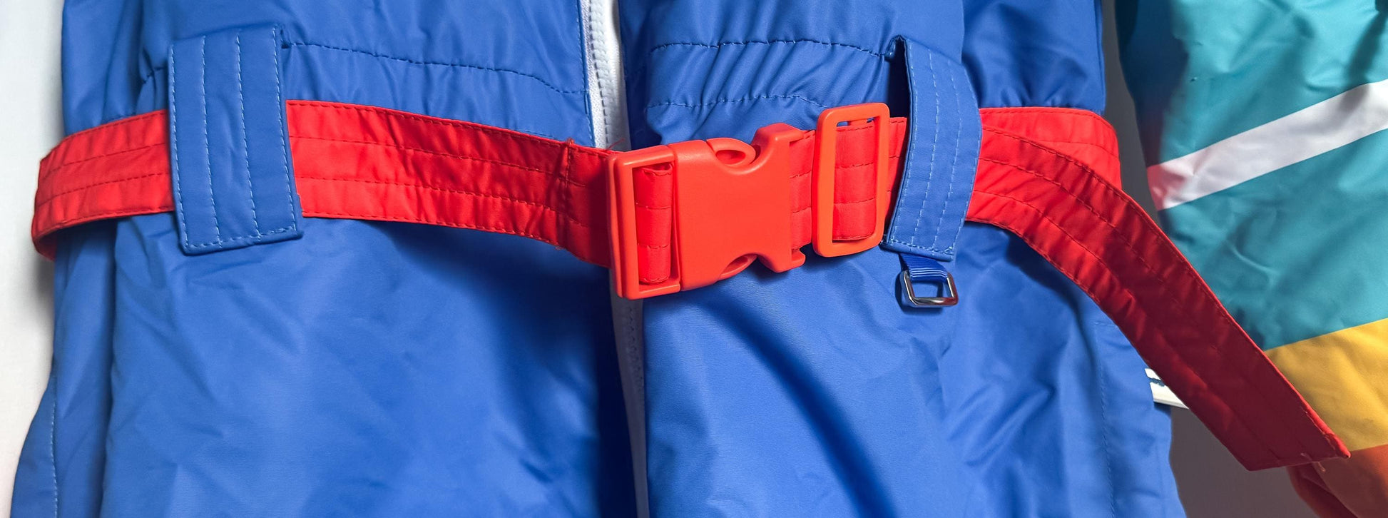 Vintage 90s Tipsy Elves Rainbow Striped Ski Snow Suit, Men's Sz. L, Retro Winter Ski Suit