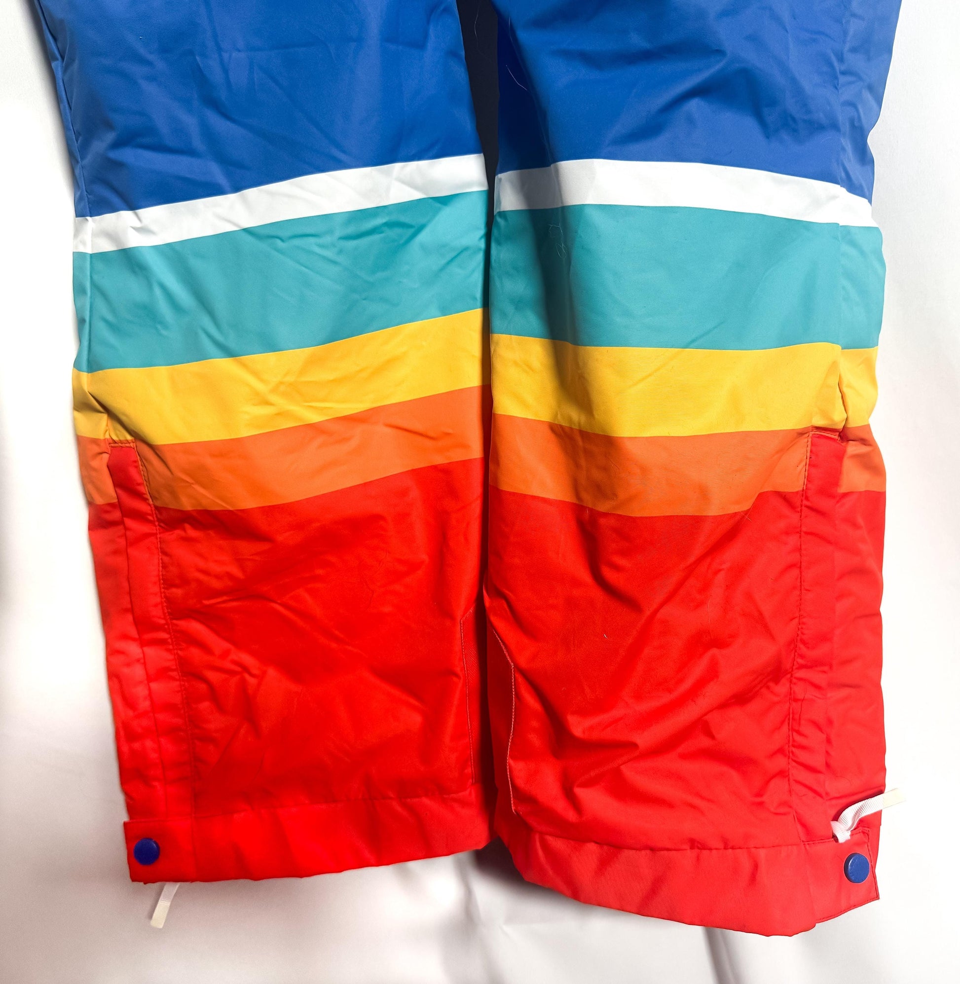 Vintage 90s Tipsy Elves Rainbow Striped Ski Snow Suit, Men's Sz. L, Retro Winter Ski Suit