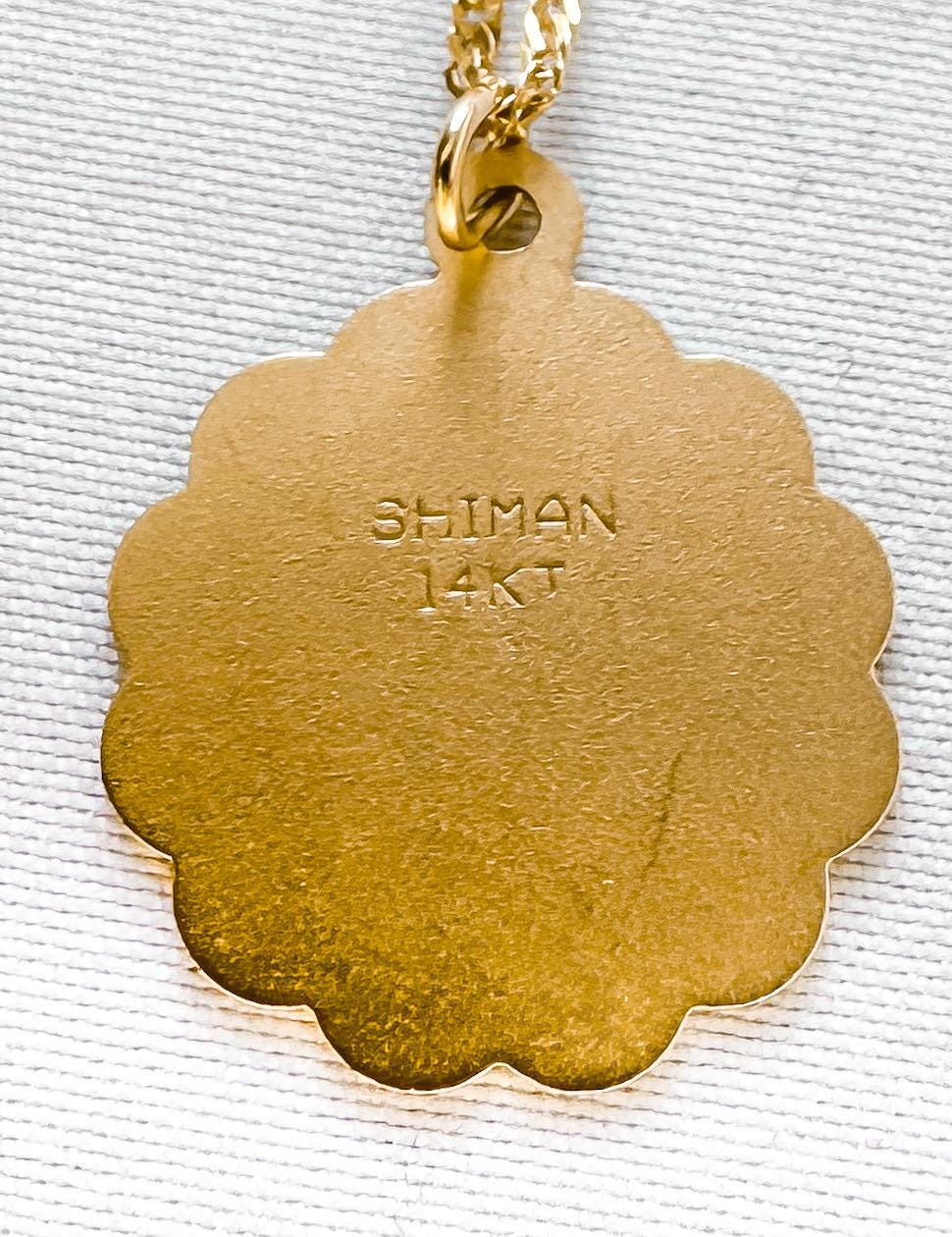 Vintage 14K Yellow Gold Guardian Angel Cherub Pendant on Roughly 25 Inch 14K Italy Twisted Snake Chain