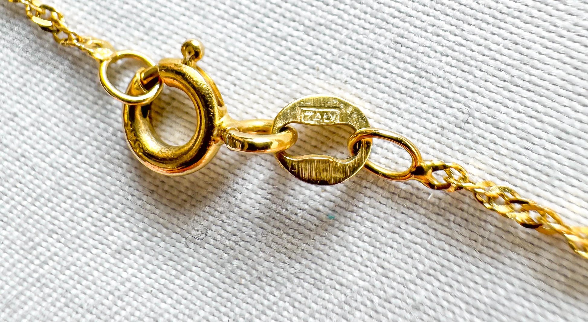 Vintage 14K Yellow Gold Guardian Angel Cherub Pendant on Roughly 25 Inch 14K Italy Twisted Snake Chain