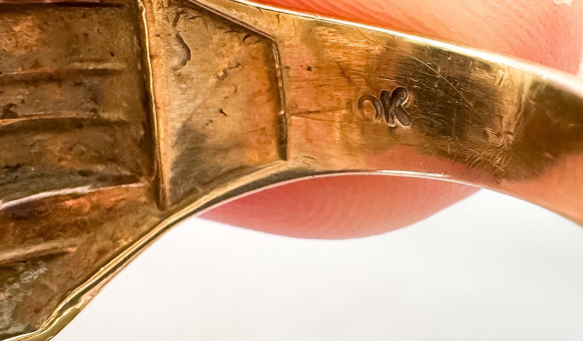 Vintage 10K Dendritic Agate Tree Bush Signet Ring, Sz. 11.5