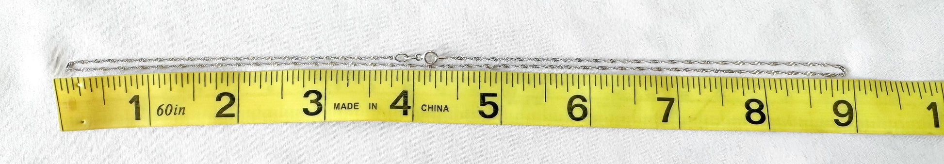 14K Italy White Gold Twisted Snake Chain Necklace, 18", Roughly 1mm Width, Dainty Simple Everyday Minimalist Chain Necklace