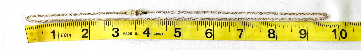 Vintage 14K Italy Yellow Gold Aufrin Twisted Textured Cable Chain Necklace, Roughly 19.5", Roughly 2.5mm, Unique Simple Everyday Chain