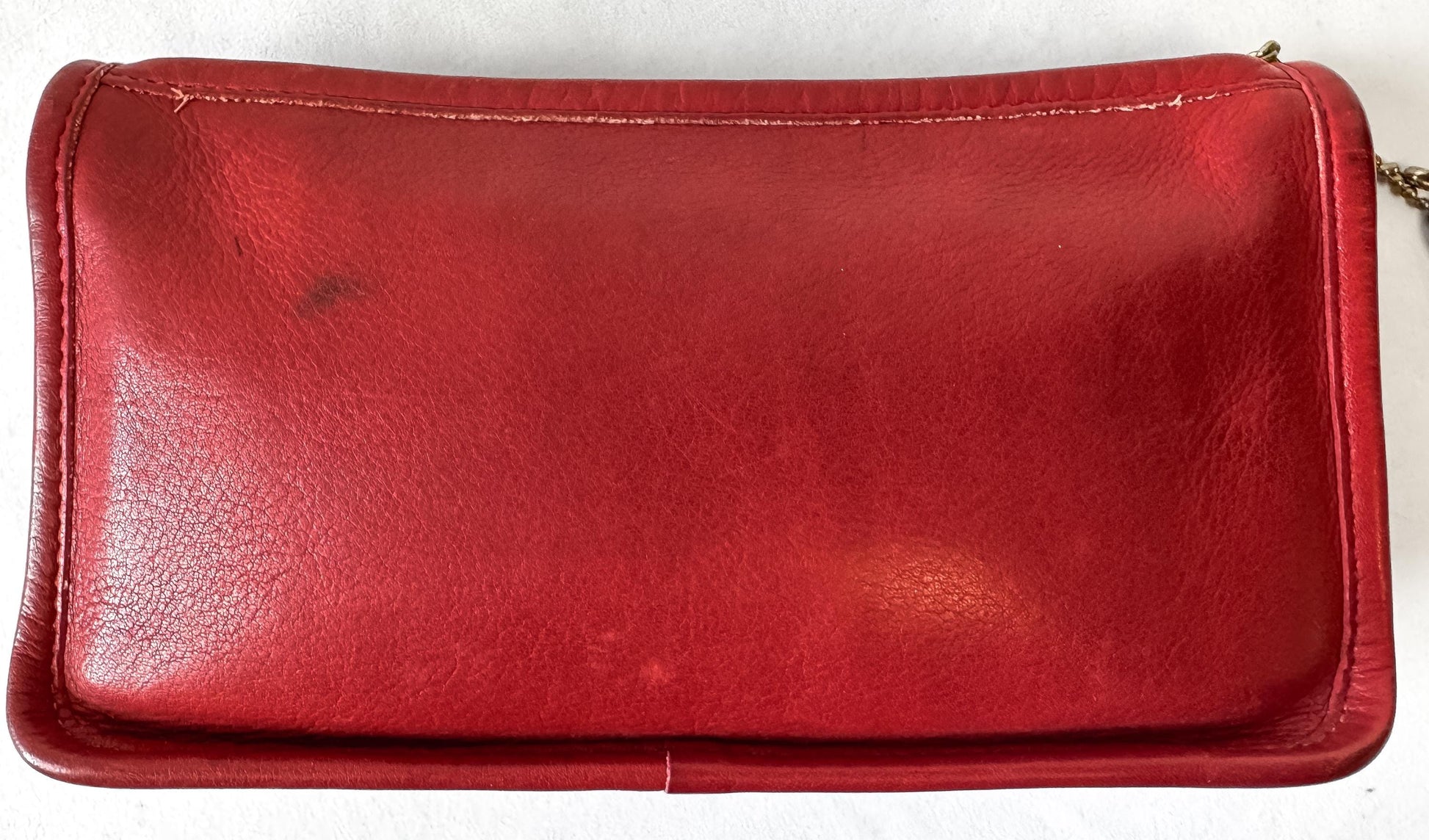 Vintage Coach Red Leather Chunky Case Pouch