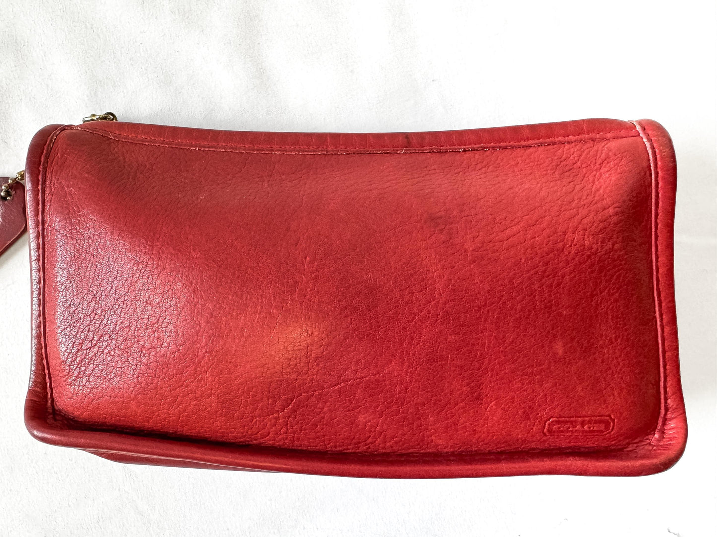 Vintage Coach Red Leather Chunky Case Pouch