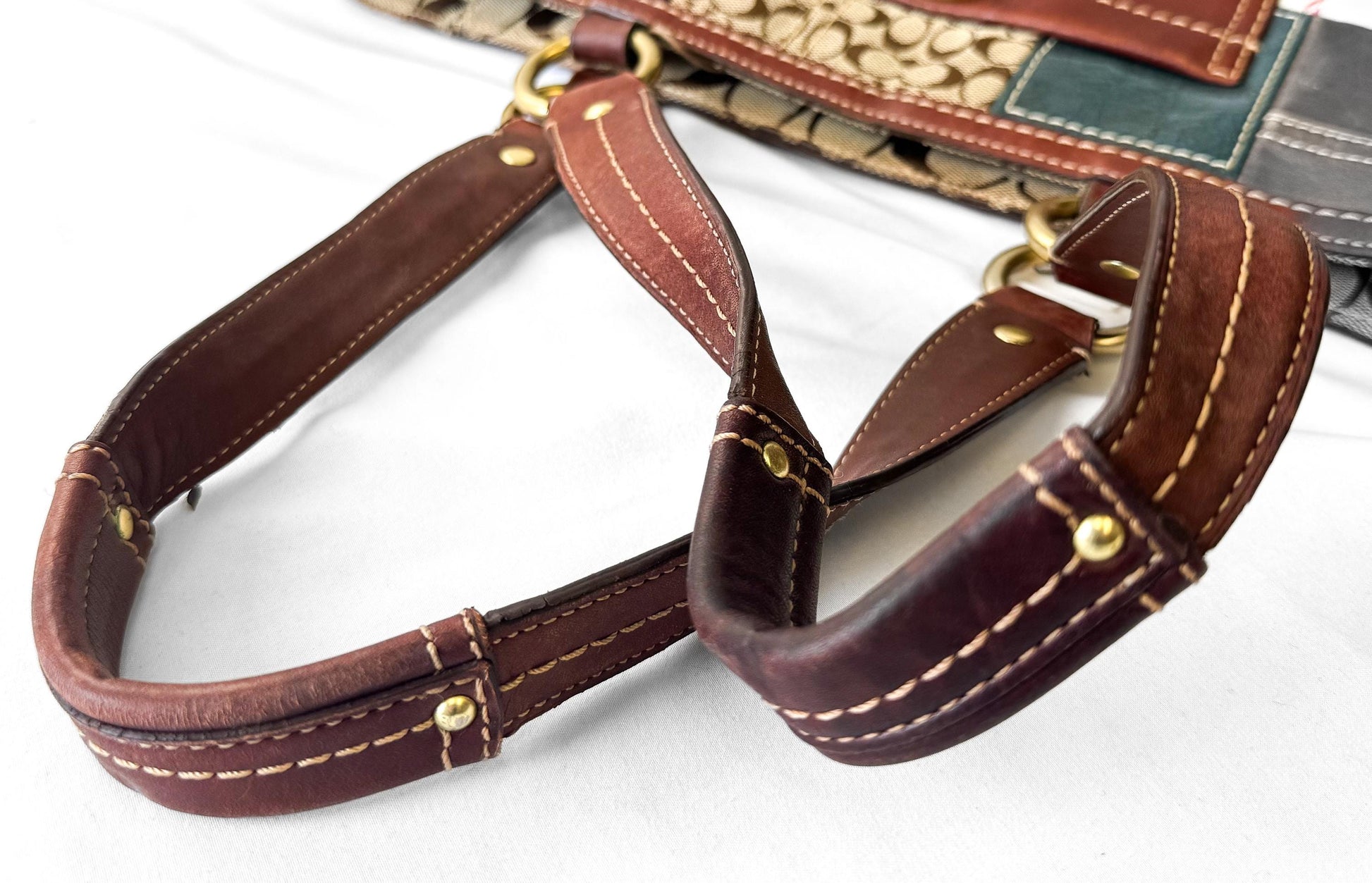 Y2K 00s Coach Gallery Holiday Patchwork Shoulder Bag, Style 11358