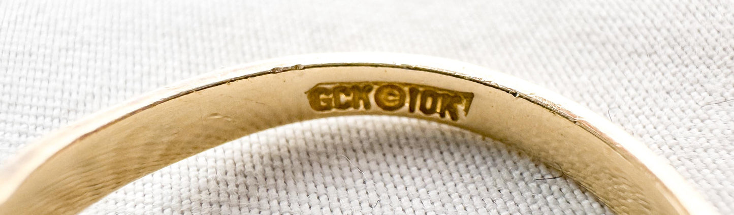 Vintage 10K Black Hills Gold Two Leaf Ring, Sz. 7.5, Simple Dainty Everyday Minimalist Ring