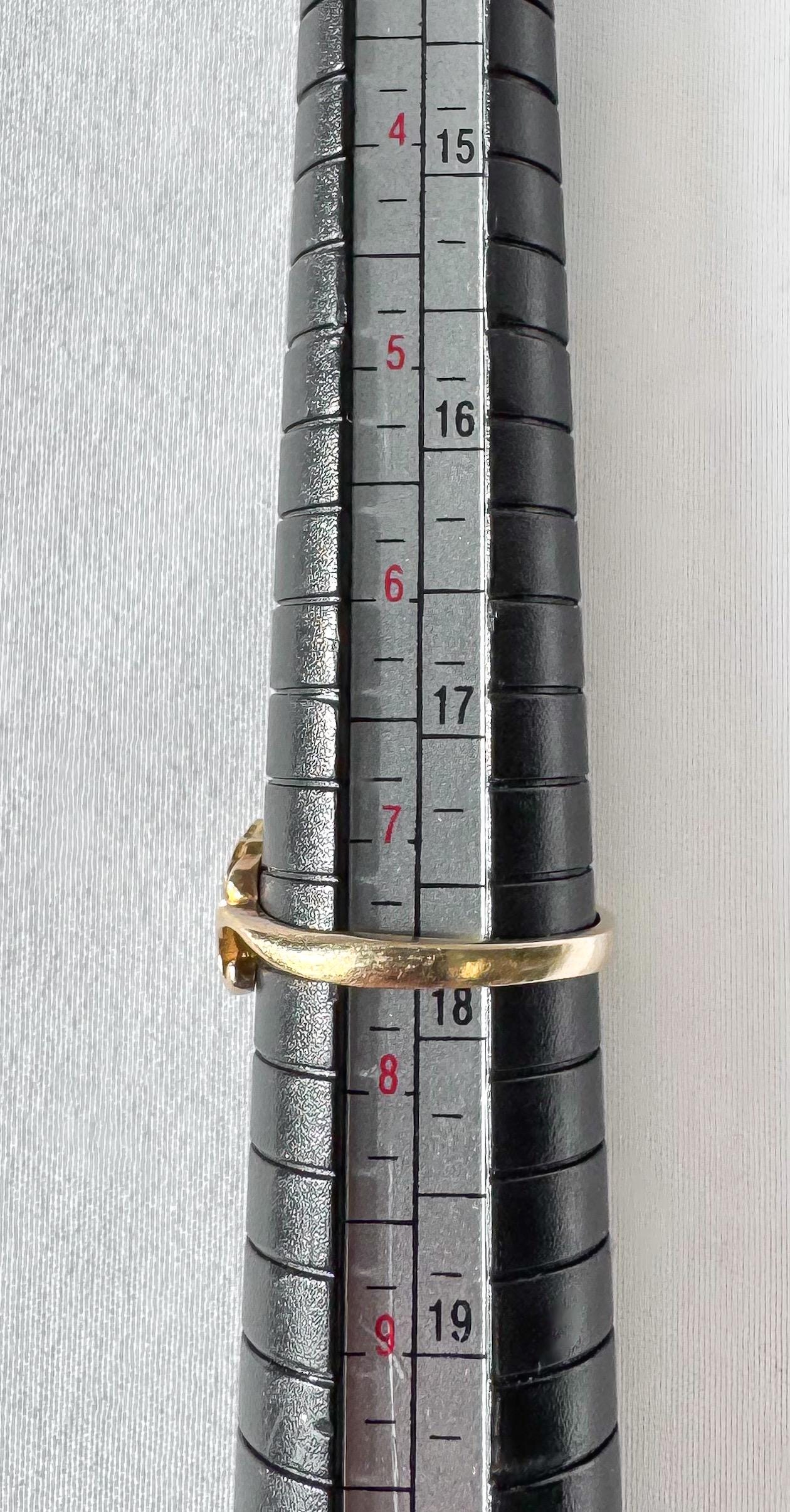 Vintage 10K Black Hills Gold Two Leaf Ring, Sz. 7.5, Simple Dainty Everyday Minimalist Ring