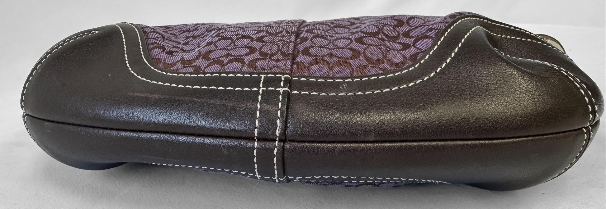 Y2K 00s Coach Mini Signature Small Hobo Purple Brown Shoulder Bag, Style 6351