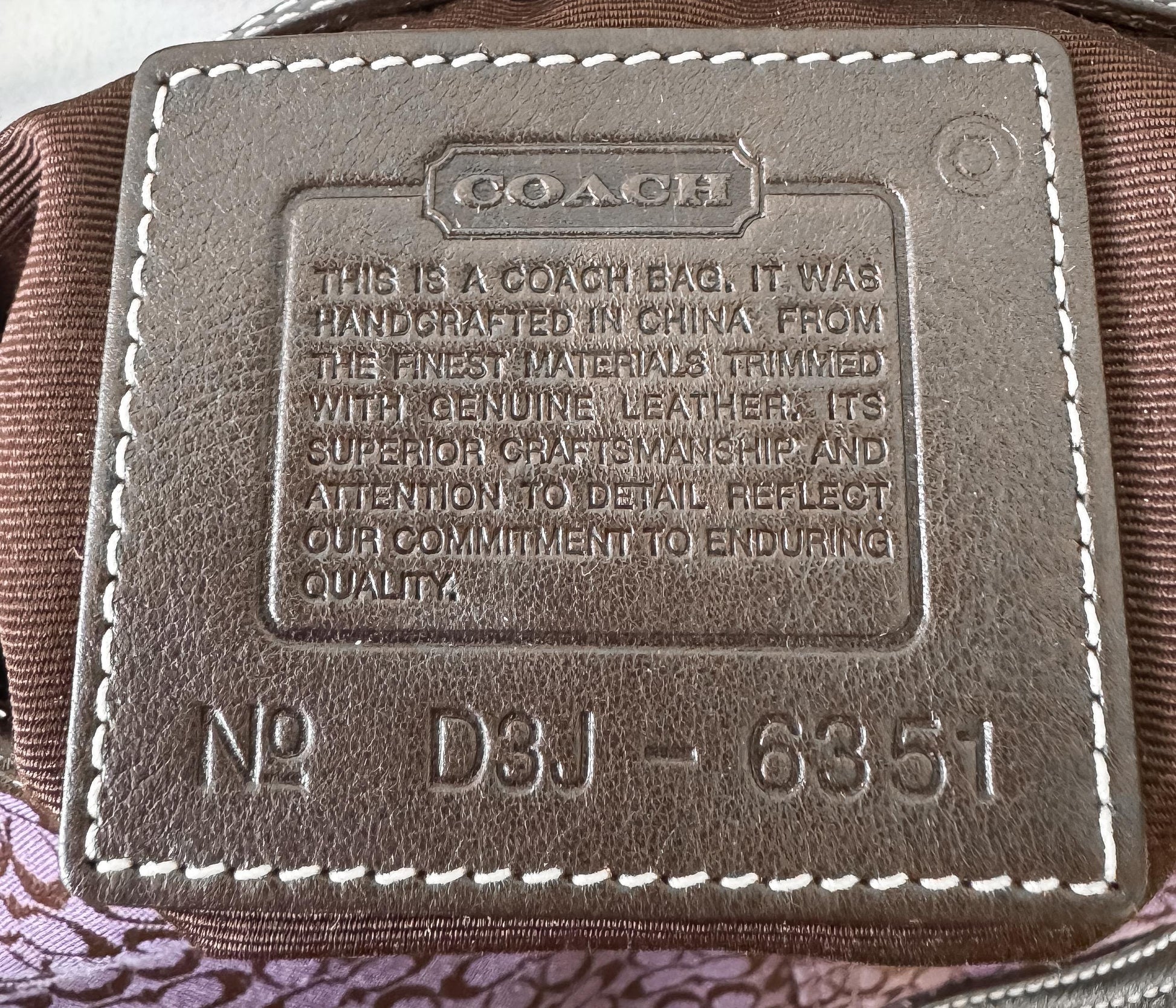 Y2K 00s Coach Mini Signature Small Hobo Purple Brown Shoulder Bag, Style 6351